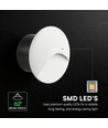 Spot encastrable LED 3W pour escalier - Rond, blanc, IP65, 3000K