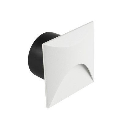 Spot encastrable LED 3W pour escalier, carré - IP65, blanc, 3000K