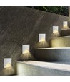 Spot encastrable LED 3W pour escalier, carré - IP65, blanc, 3000K