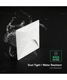 Spot encastrable LED 3W pour escalier, carré - IP65, blanc, 3000K