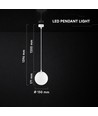 Suspension LED V-Tac 12W - CCT 3-en-1, boîtier blanc, luminaire design