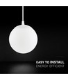 Suspension LED V-Tac 12W - CCT 3-en-1, boîtier blanc, luminaire design