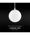 Suspension LED V-Tac 12W - CCT 3-en-1, boîtier blanc, luminaire design