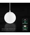 Suspension LED V-Tac 12W - CCT 3-en-1, boîtier blanc, luminaire design