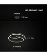 Suspension LED design 25W - Ø40cm, Noir Sablé, 4000K, plafonnier décoratif