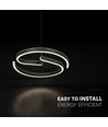 Suspension LED design 25W - Ø40cm, Noir Sablé, 4000K, plafonnier décoratif