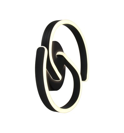 Applique murale LED design 22W - 30x11cm, 4000K, noir, source incluse