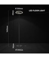 Lampadaire LED design 25W - Ø30 x 142cm, noir mat, 4000K