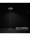 Lampadaire LED design 25W - Ø30 x 142cm, noir mat, 4000K