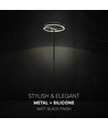 Lampadaire LED design 25W - Ø30 x 142cm, noir mat, 4000K