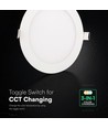 Dalle LED encastrable 18W Ø22,5cm - CCT 3-en-1, puce Cree, garantie 6 ans, ronde