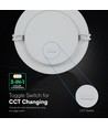 Dalle LED encastrable 18W Ø22,5cm - CCT 3-en-1, puce Cree, garantie 6 ans, ronde