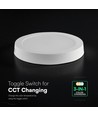 Dalle LED V-Tac 12W Ø17cm en saillie - CCT 3-en-1, puce Cree, garantie 6 ans, ronde blanche