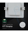 Dalle LED encastrable 6W CCT - Trou: 11x11 cm, 6 ans de garantie, 3 couleurs, CREE Chip