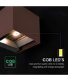 Applique V-Tac 9W Solara avec capteur, CCT - IP65, capteur PIR, couleur corten, solaire, 3 couleurs