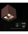 Applique V-Tac 9W Solara avec capteur, CCT - IP65, capteur PIR, couleur corten, solaire, 3 couleurs