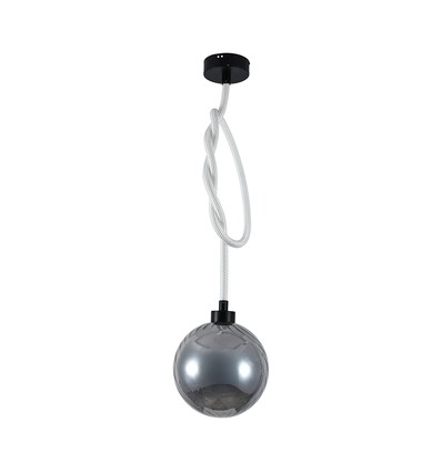 Suspension LED design 20W - Ø23cm, verre fumé, 3000K, hauteur 180cm, source incluse