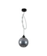 Suspension LED design 20W - Ø23cm, verre fumé, 3000K, hauteur 180cm, source incluse