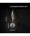 Suspension LED design 20W - Ø23cm, verre fumé, 3000K, hauteur 180cm, source incluse