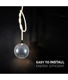 Suspension LED design 20W - Ø23cm, verre fumé, 3000K, hauteur 180cm, source incluse