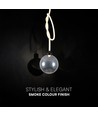 Suspension LED design 20W - Ø23cm, verre fumé, 3000K, hauteur 180cm, source incluse