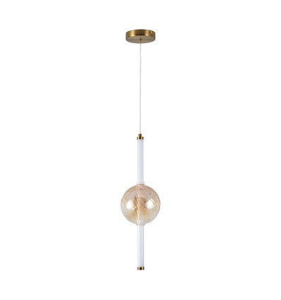 Suspension LED design 8W - Ø15cm, 3000K, Ambre/Blanc, luminaire décoratif