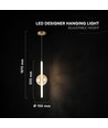 Suspension LED design 8W - Ø15cm, 3000K, Ambre/Blanc, luminaire décoratif