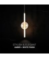 Suspension LED design 8W - Ø15cm, 3000K, Ambre/Blanc, luminaire décoratif