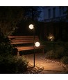 Lot de 2 bornes LED 3W - Noir, IP65, 3000K, source incluse