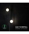 Lot de 2 bornes LED 3W - Noir, IP65, 3000K, source incluse