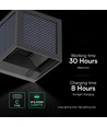 Applique solaire V-Tac 9W avec capteur - IP65, noir, 3-en-1 CCT