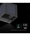 Applique solaire V-Tac 9W avec capteur - IP65, noir, 3-en-1 CCT