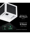 Applique murale LED solaire V-Tac 9W - CCT, IP65, blanc, avec détecteur PIR