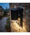 Applique murale GU10 avec détecteur PIR - IP44 extérieur, sans ampoule