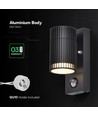 Applique murale GU10 avec détecteur PIR - IP44 extérieur, sans ampoule