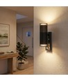 Applique murale V-Tac GU10 avec capteur PIR - Double faisceau, IP44 extérieur, noir, sans ampoule