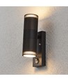 Applique murale V-Tac GU10 avec capteur PIR - Double faisceau, IP44 extérieur, noir, sans ampoule