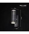 Applique murale V-Tac GU10 avec capteur PIR - Double faisceau, IP44 extérieur, noir, sans ampoule