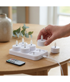 Pack de 6 bougies chauffe-plat LED blanches avec base de chargement - Incl. télécommande, minuterie