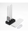 Pack de 6 bougies LED blanches avec base de charge - Ø2cm, H: 25cm, cierges, avec télécommande, minuterie