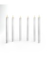 Pack de 6 bougies LED blanches avec base de charge - Ø2cm, H: 25cm, cierges, avec télécommande, minuterie
