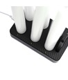 Pack de 6 bougies LED blanches avec base de charge - Ø2cm, H: 25cm, cierges, avec télécommande, minuterie