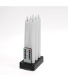 Pack de 6 bougies LED blanches avec base de charge - Ø2cm, H: 25cm, cierges, avec télécommande, minuterie