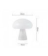 Lampe de table champignon LED rechargeable - Blanc, tactile dimmable, CCT, IP54