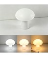 Lampe de table champignon LED rechargeable - Blanc, tactile dimmable, CCT, IP54