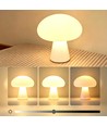 Lampe de table champignon LED rechargeable - Blanc, tactile dimmable, CCT, IP54