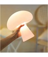 Lampe de table champignon LED rechargeable - Blanc, tactile dimmable, CCT, IP54