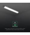 Réglette LED 60cm 18W étanche, Câblage traversant - 120lm/W, puce Cree, garantie 6 ans, IP65