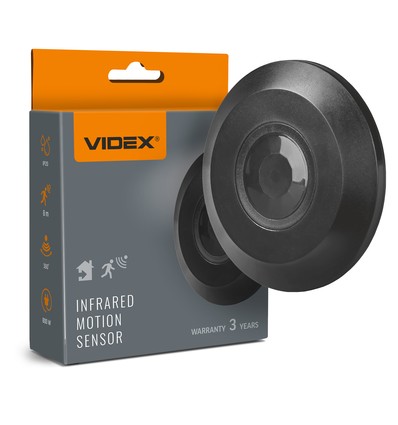 Détecteur de mouvement et de lumière PIR, 800W - Noir, capteur encastré