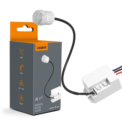 Détecteur de mouvement et de lumière PIR 800W - IP65, capteur encastré